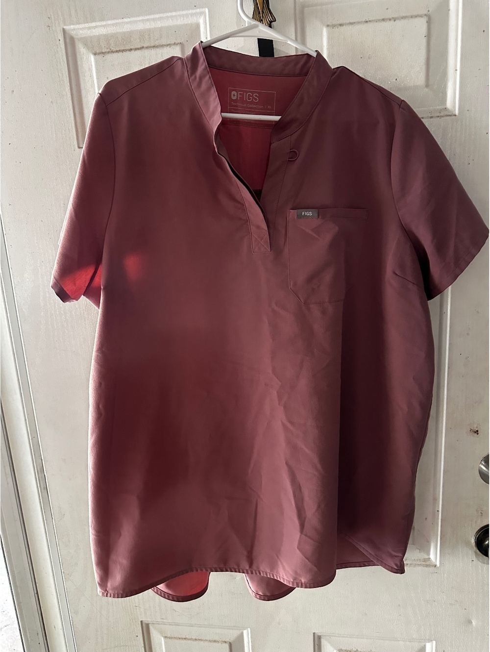FIGS Technical Collection XL Medical Scrub Top in Dusty Rose